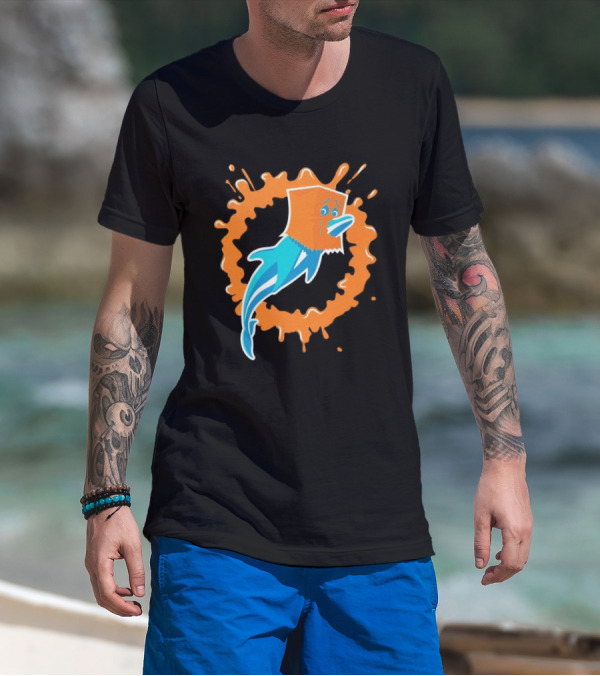 Paper Bag Dolphin Miami Dolphins Fan Humor NFL Sports Team T-Shirt