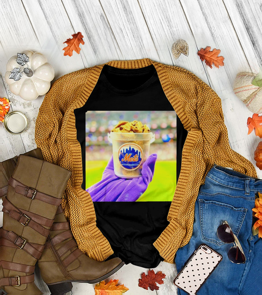 New York Mets Cookie Bucket at Baseball Postseason Stadium T-Shirt