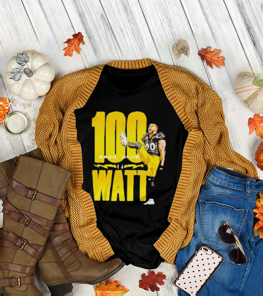 100 Sack Club Pittsburgh Steelers TJ Watt T-Shirt