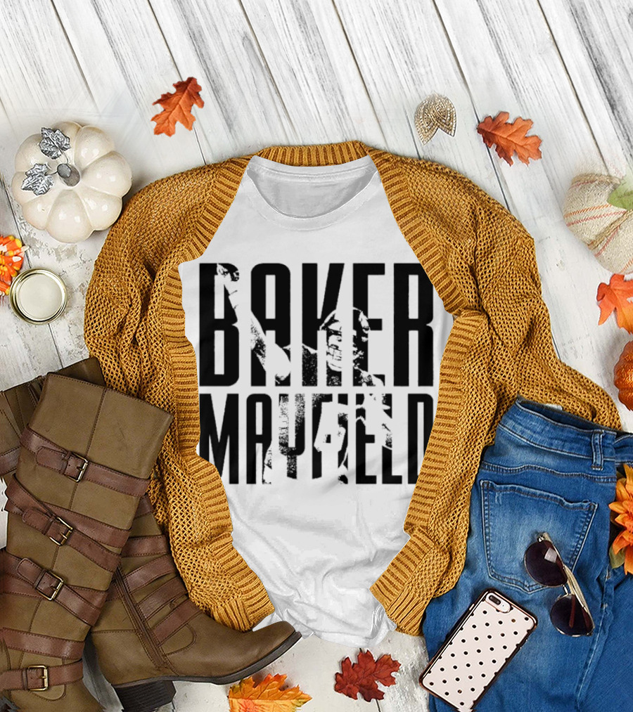 Baker Mayfield Tampa Bay Buccaneers Black and White Overlay T-Shirt