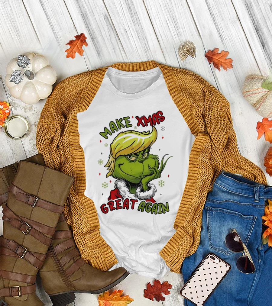 Make Xmas Great Again Grinch Trump Hair Christmas T-Shirt