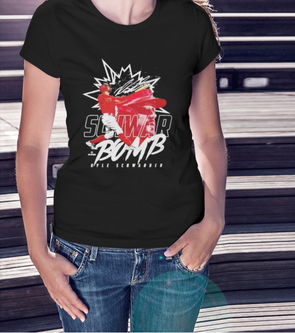 Schwar Bomb Kyle Schwarber Philadelphia Phillies Signature Iconic Baseball Explosion T-Shirt