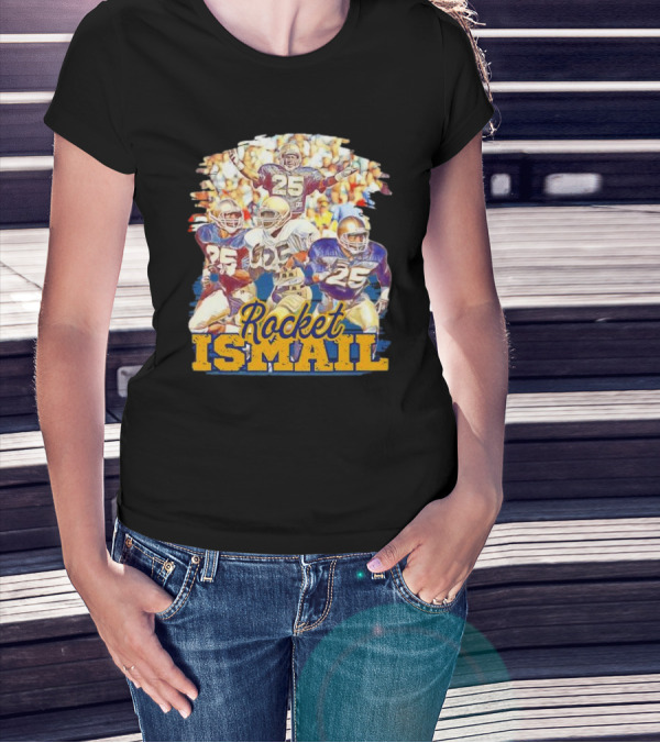 Rocket Ismail Vintage Notre Dame Football Icon 25 T-Shirt