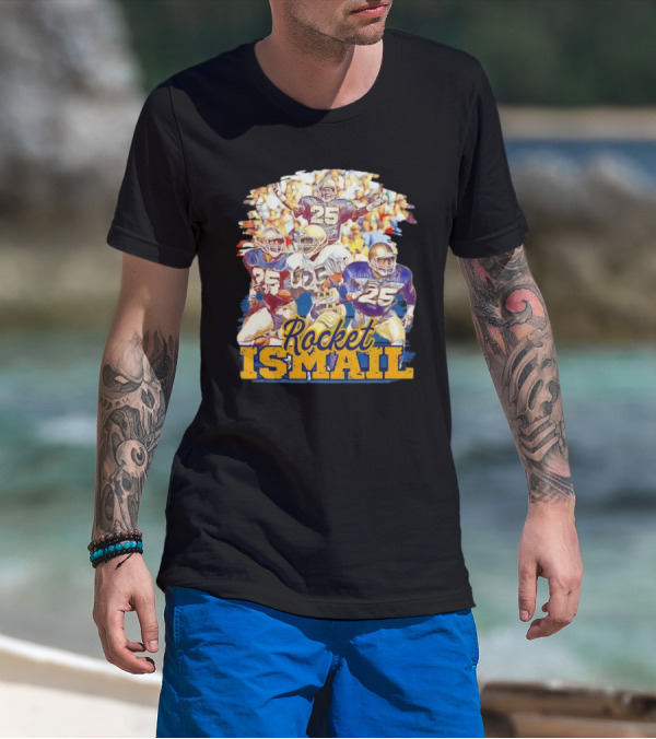 Rocket Ismail Vintage Notre Dame Football Icon 25 T-Shirt