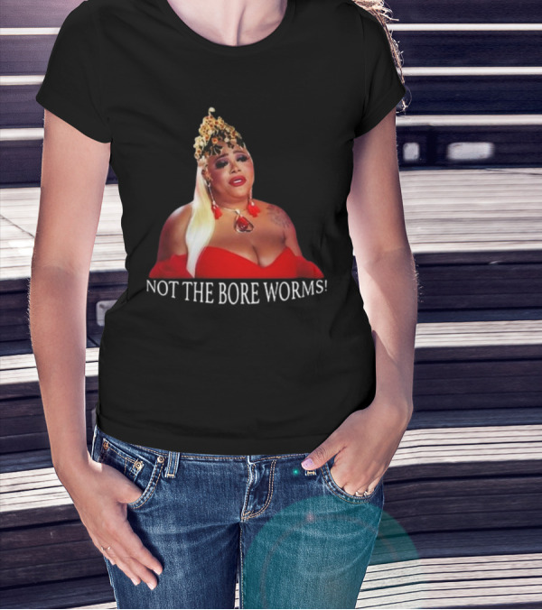 Ts Madison Not The Bore Worms Statement In Red Dress And Leopard Crown T-Shirt