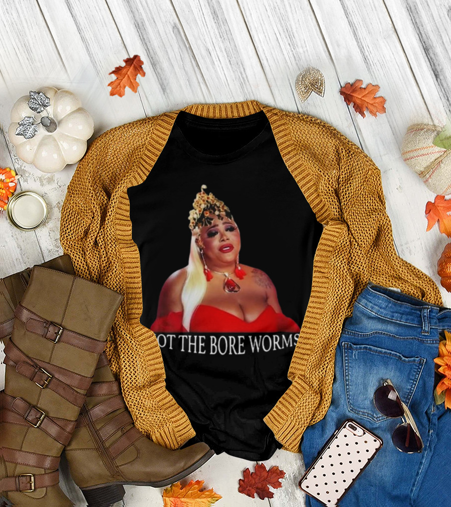 Ts Madison Not The Bore Worms Statement in Red Dress and Leopard Crown T-Shirt