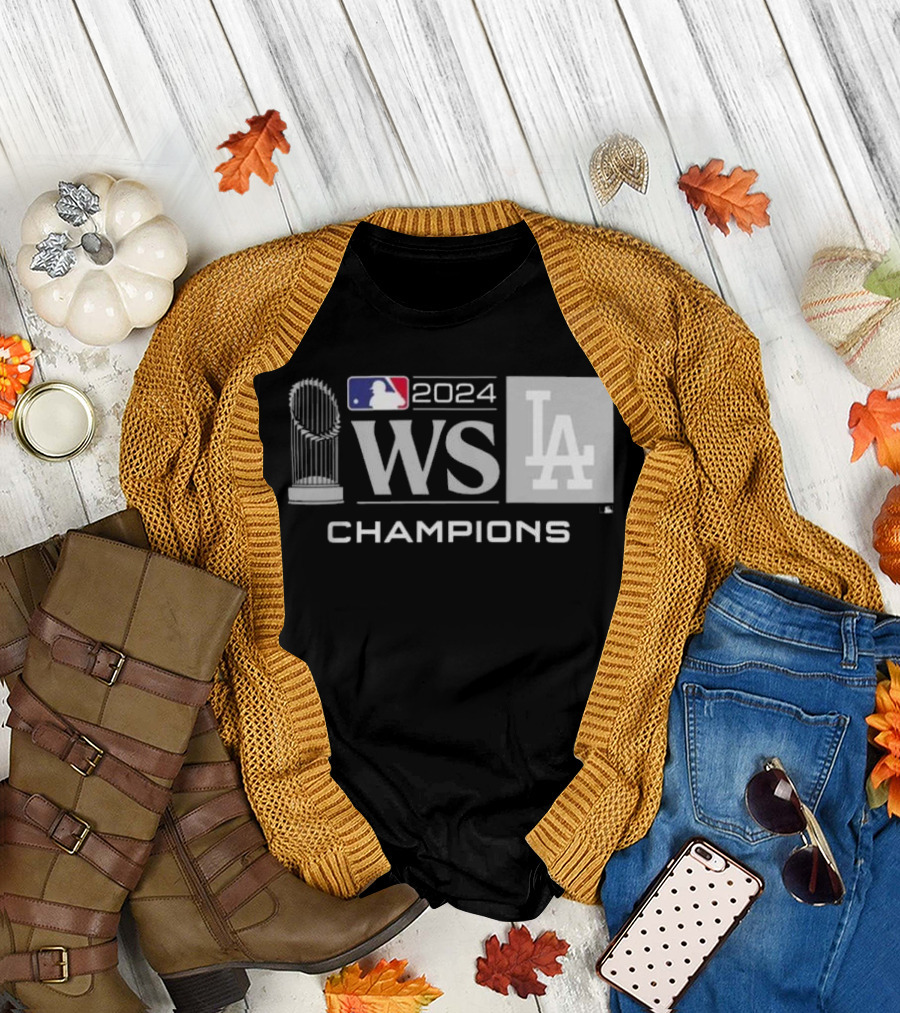 Los Angeles Dodgers 2024 WS Champions Trophy LA MLB T-Shirt