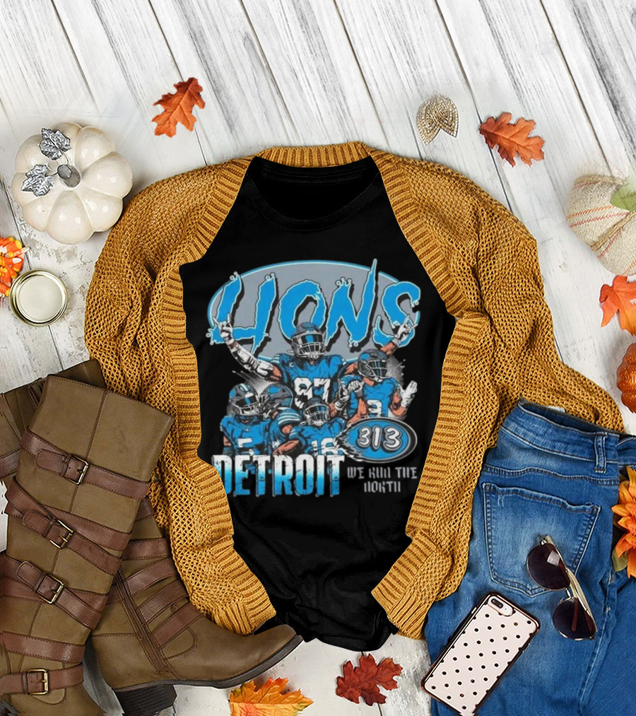 Lions 313 Detroit We Run The North T-Shirt