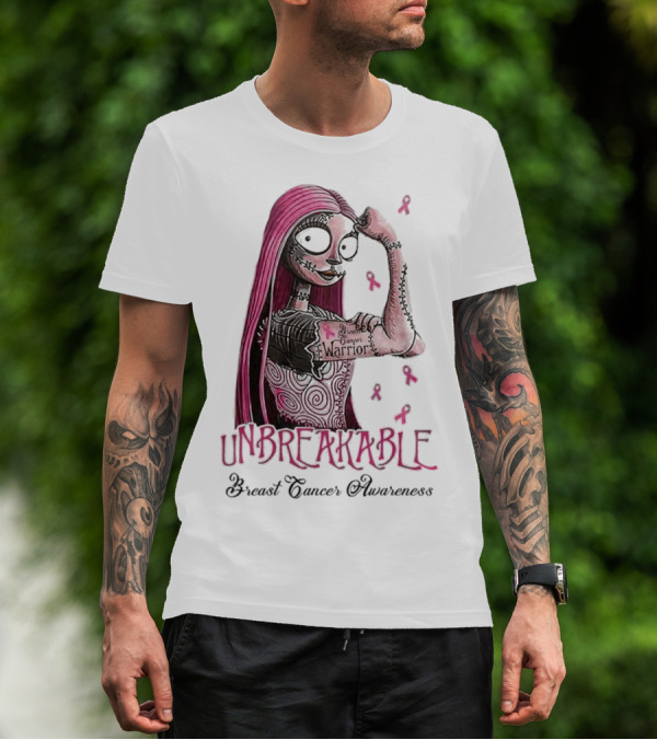 The Nightmare Before Christmas Sally Unbreakable Breast Cancer Awareness Warrior T-Shirt