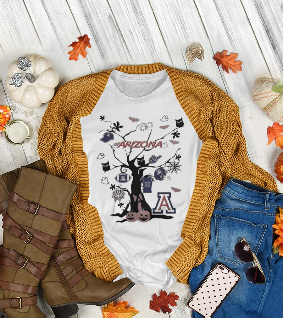 Arizona Wildcats Halloween Tree NCAA Team T-Shirt