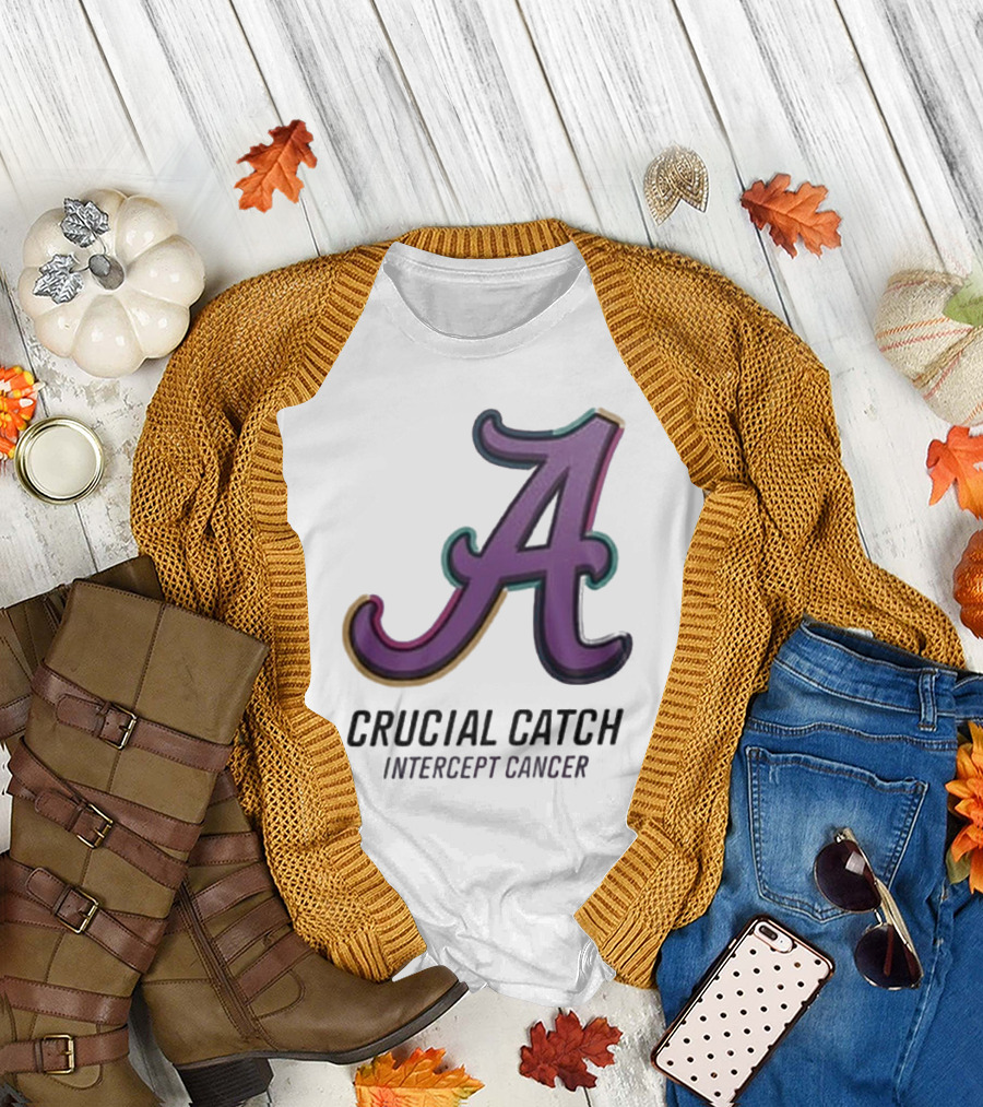 Alabama Crimson Tide Crucial Catch Intercept Cancer T-Shirt