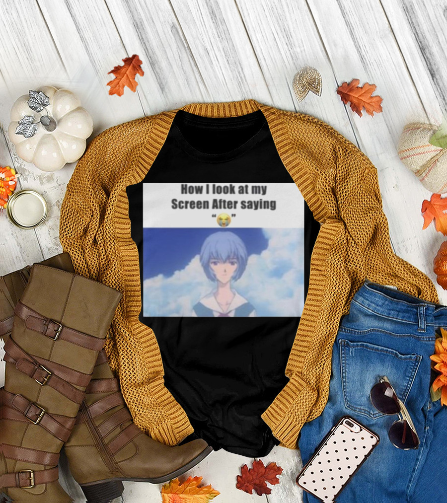 Goofy Ahh Tees Store How I Look At My Screen After Saying 😭 Anime Meme T-Shirt