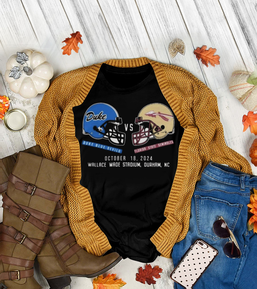 Duke Blue Devils vs Florida State Seminoles Football October 18, 2024 Wallace Wade Stadium Durham NC T-Shirt