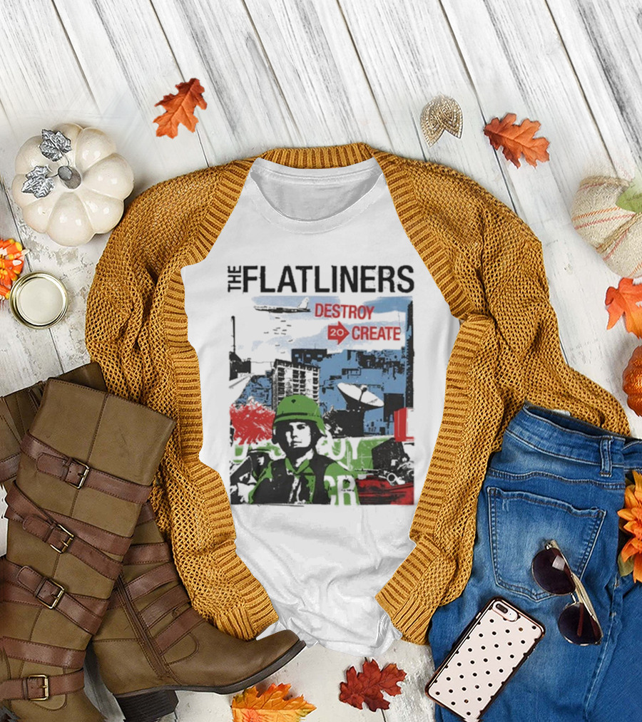 The Flatliners Destroy 20 Create Album Cover Soldier and Cityscape T-Shirt