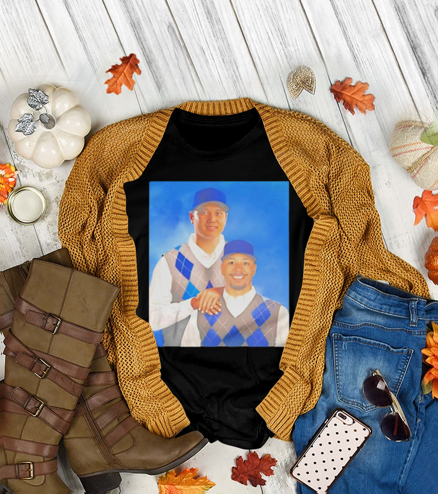 Step Brothers Shohei Ohtani Mookie Betts Portrait T-Shirt