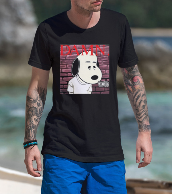 Damn. Snoopy Parental Advisory Brick Wall T-Shirt