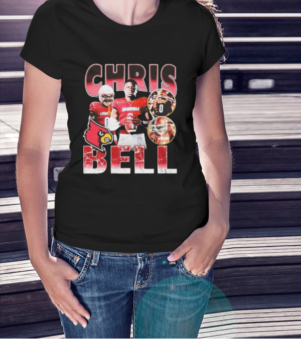 Chris Bell Louisville Cardinals Football Number 0 Retro Signature T-Shirt