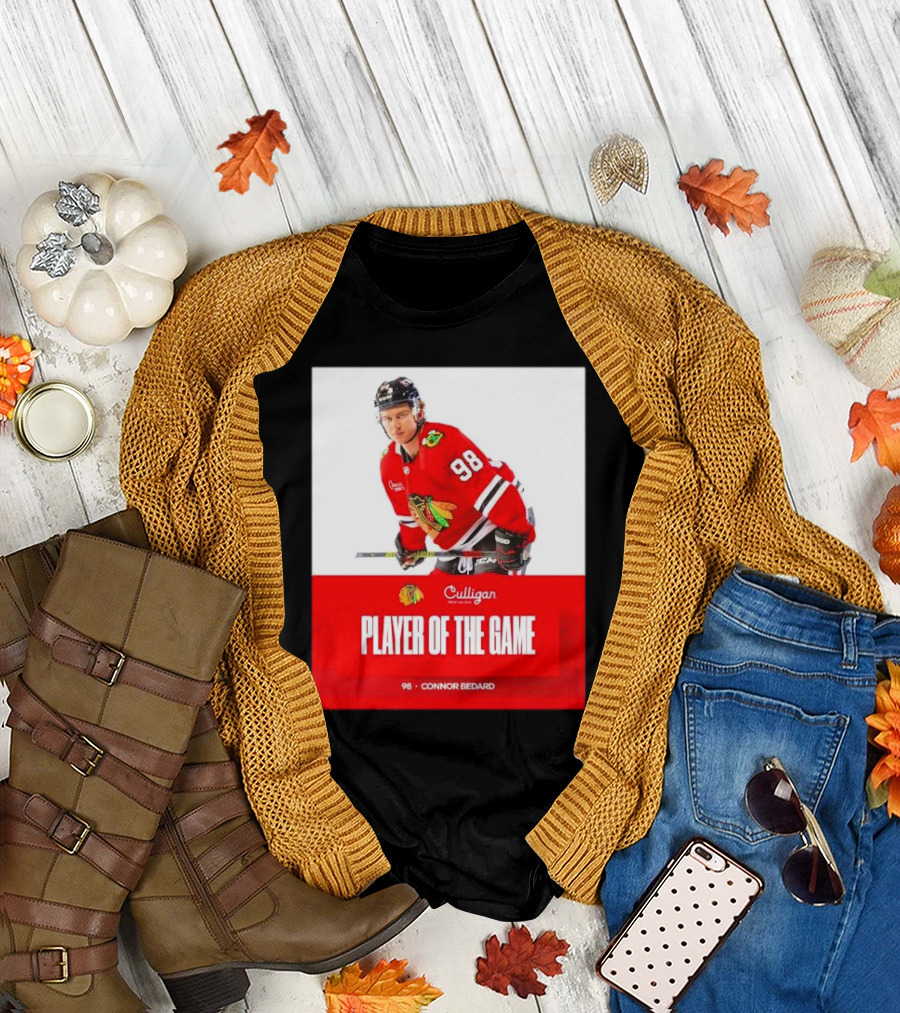 Connor Bedard 98 Chicago Blackhawks Player of the Game T-Shirt