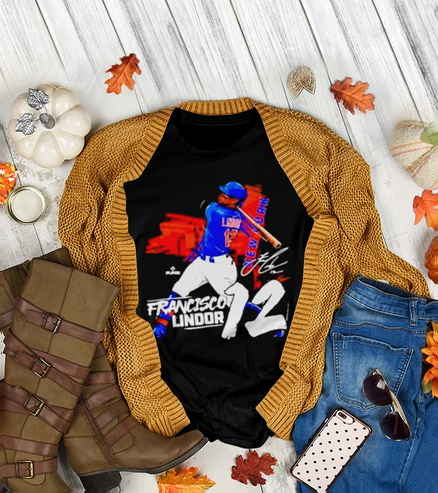 FRANCISCO LINDOR NEW YORK METS NUMBER 12 SIGNATURE HIT T-Shirt