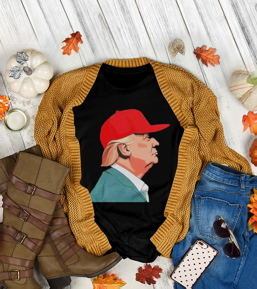 Trump Face Cartoon Red Hat T-Shirt