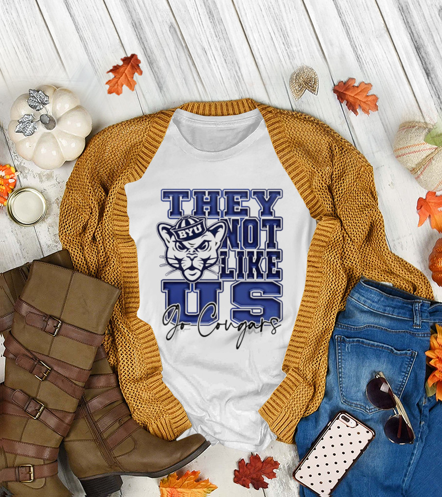 BYU Cougars They Not Like Us Go Cougars T-Shirt