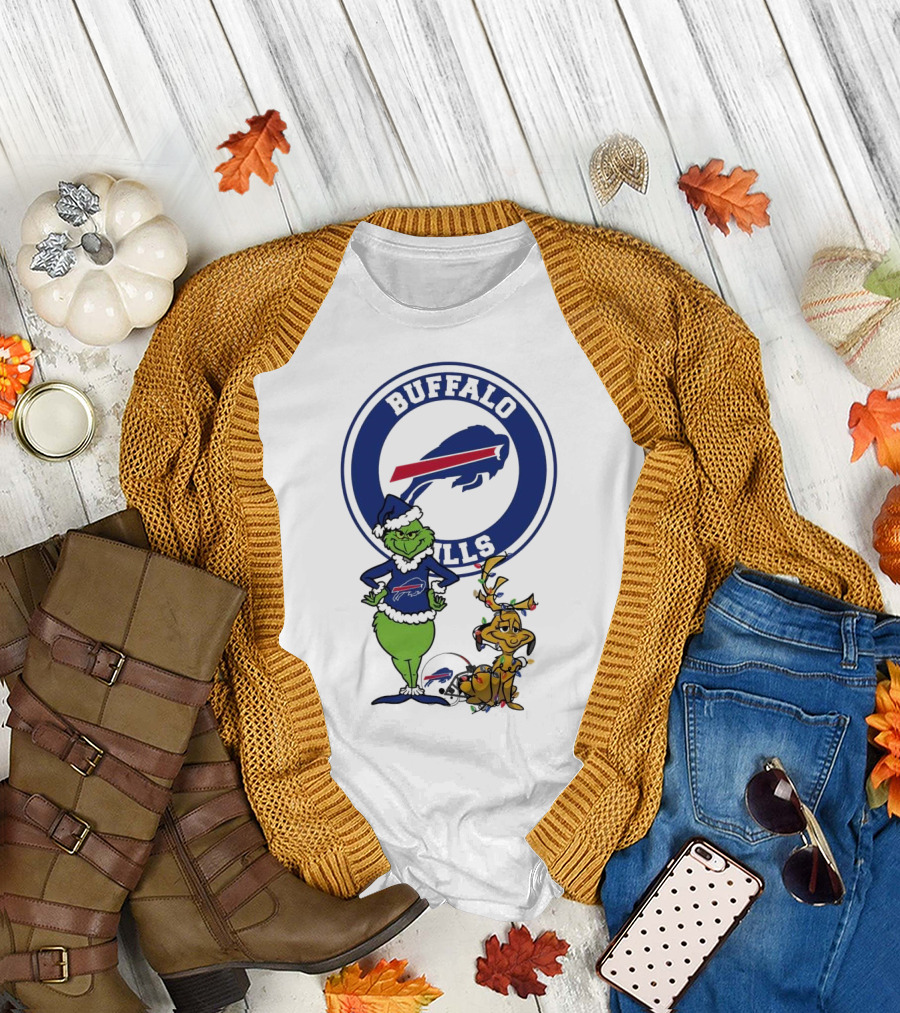 Buffalo Bills Grinch and Max Merry Christmas T-Shirt