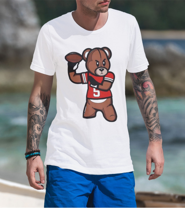 Louisville Teddy Bear Football Player Cartoon T-Shirt