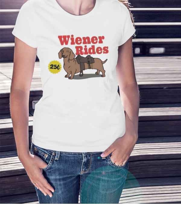 Wiener Rides 25C Dachshund With Saddle T-Shirt