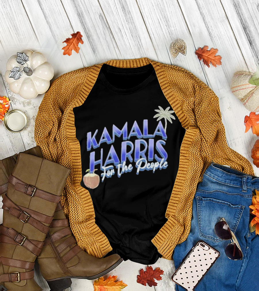 Kamala Harris For the People Coconut and Palm Tree T-Shirt