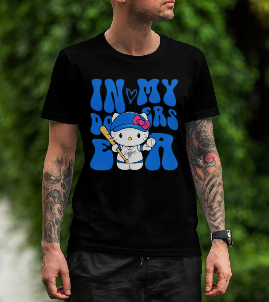 In My Dodgers Era Hello Kitty Baseball T-Shirt