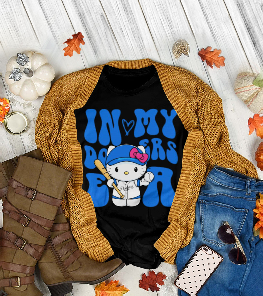 In My Dodgers Era Hello Kitty Baseball T-Shirt