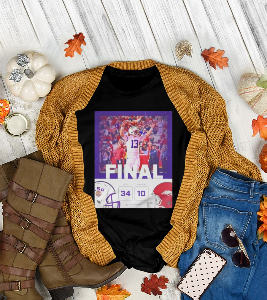 Final Score LSU Tigers 34-10 Arkansas Razorbacks Victory T-Shirt