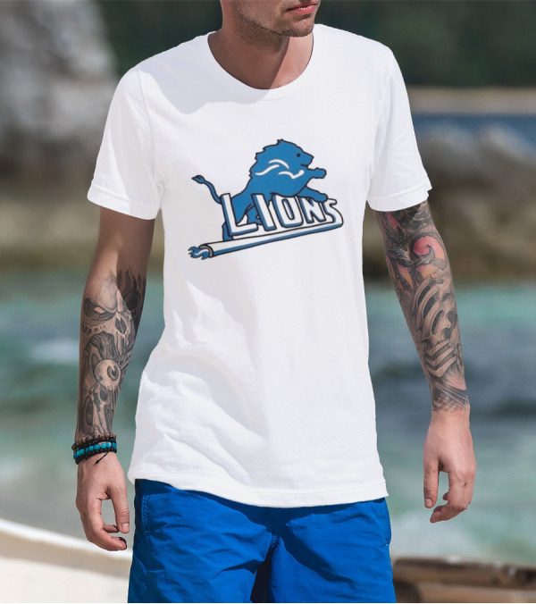 NFL X NBA Lions Pistons Logo Mashup T-Shirt