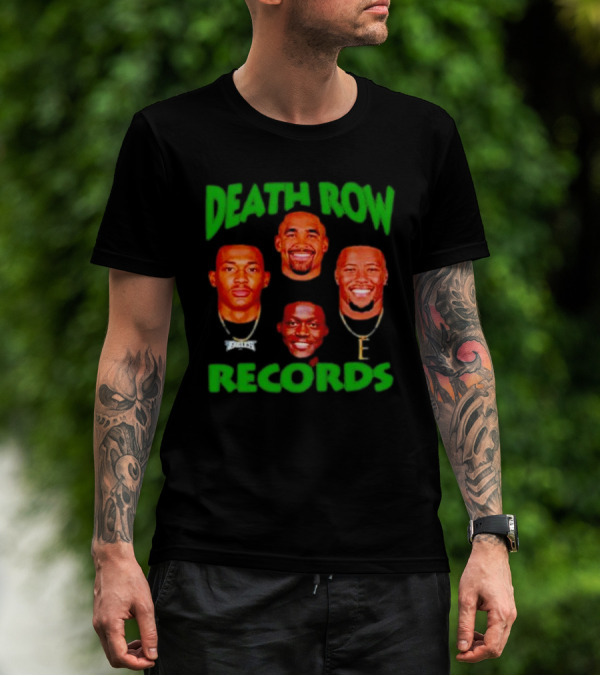 Philadelphia Eagles Death Row Records AJ Brown Jalen Hurts Devonta Smith Saquon Barkley T-Shirt