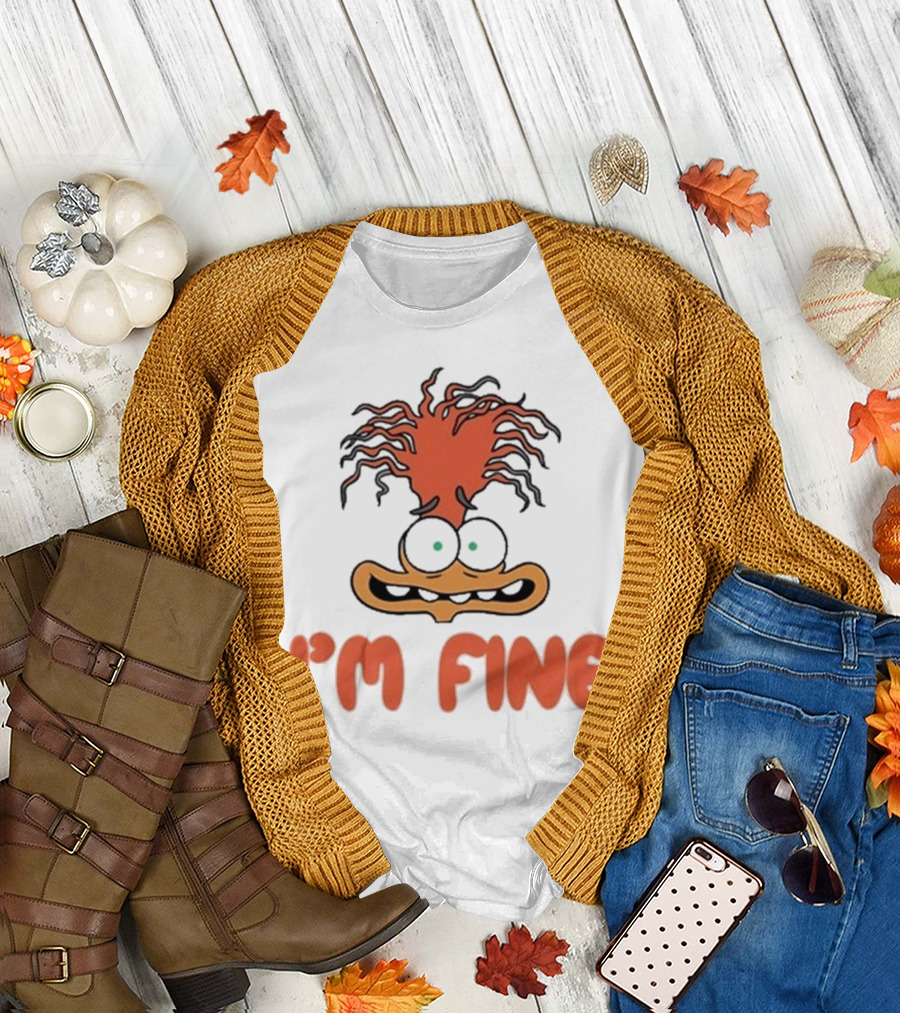 Mel Mitchell Wearing Inside Out 2 I'm Fine Anxiety Rugrats Style Character T-Shirt