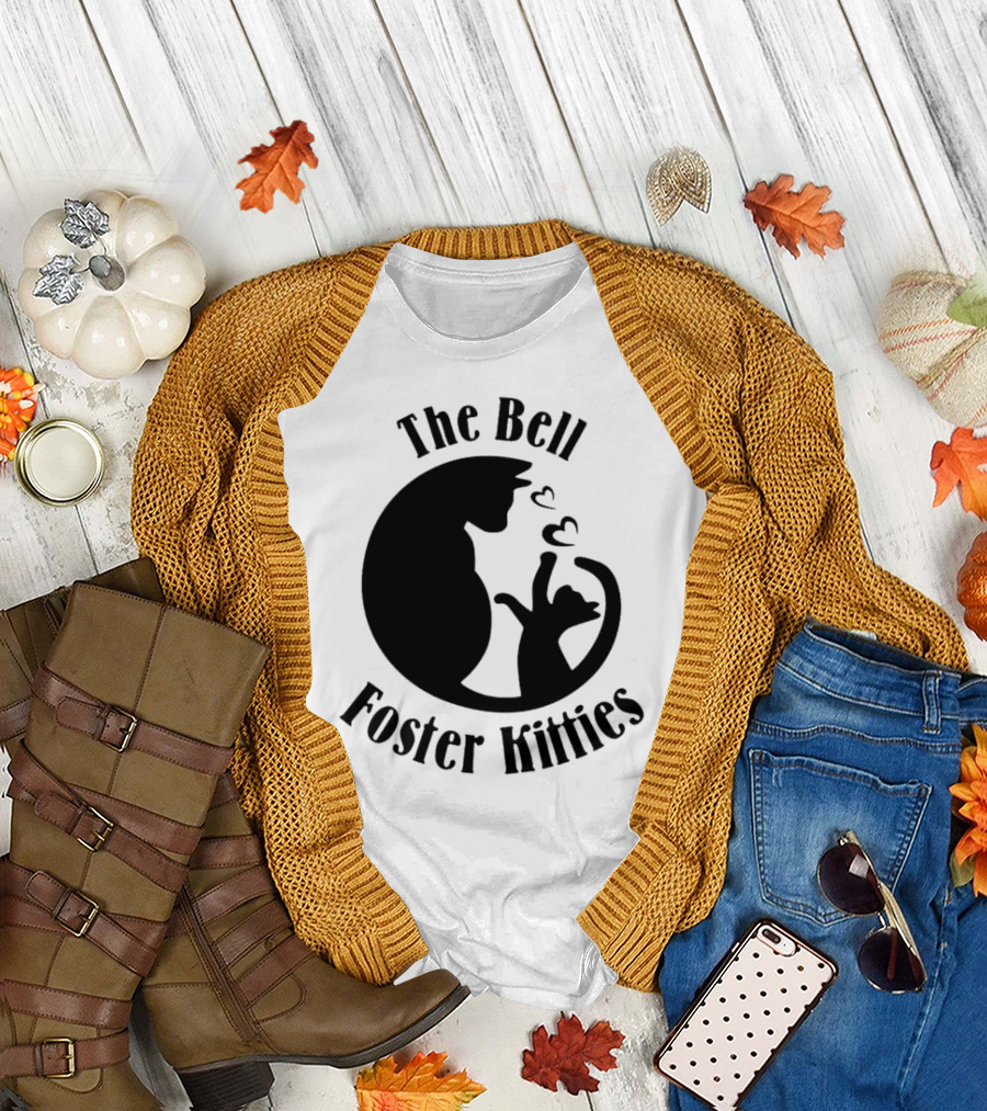 The Bell Foster Kitties Cat Silhouette with Hearts T-Shirt