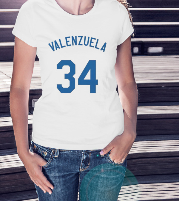 Valenzuela 34 Los Angeles Dodgers Fernando Valenzuela Iconic Baseball Jersey Number T-Shirt