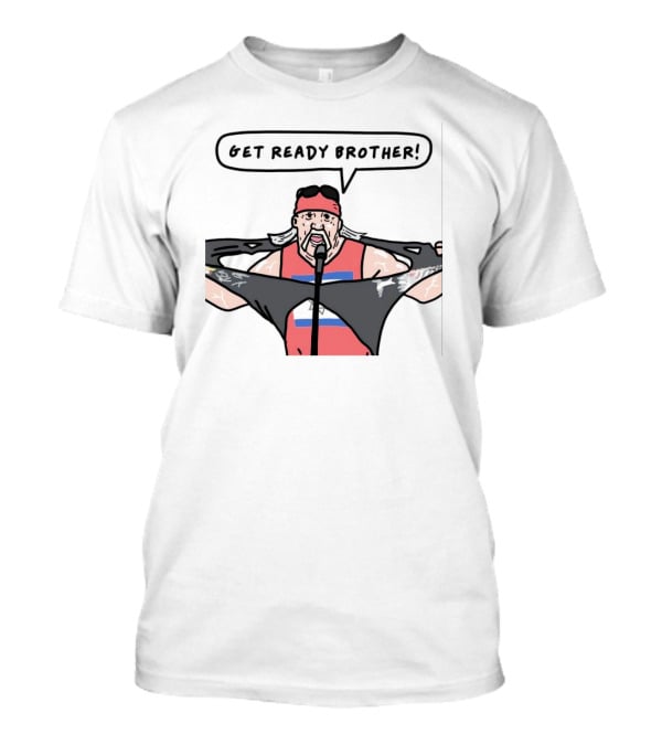 Get Ready Brother Hulk Hogan Shirt Ripping Microphone Comic T-Shirt