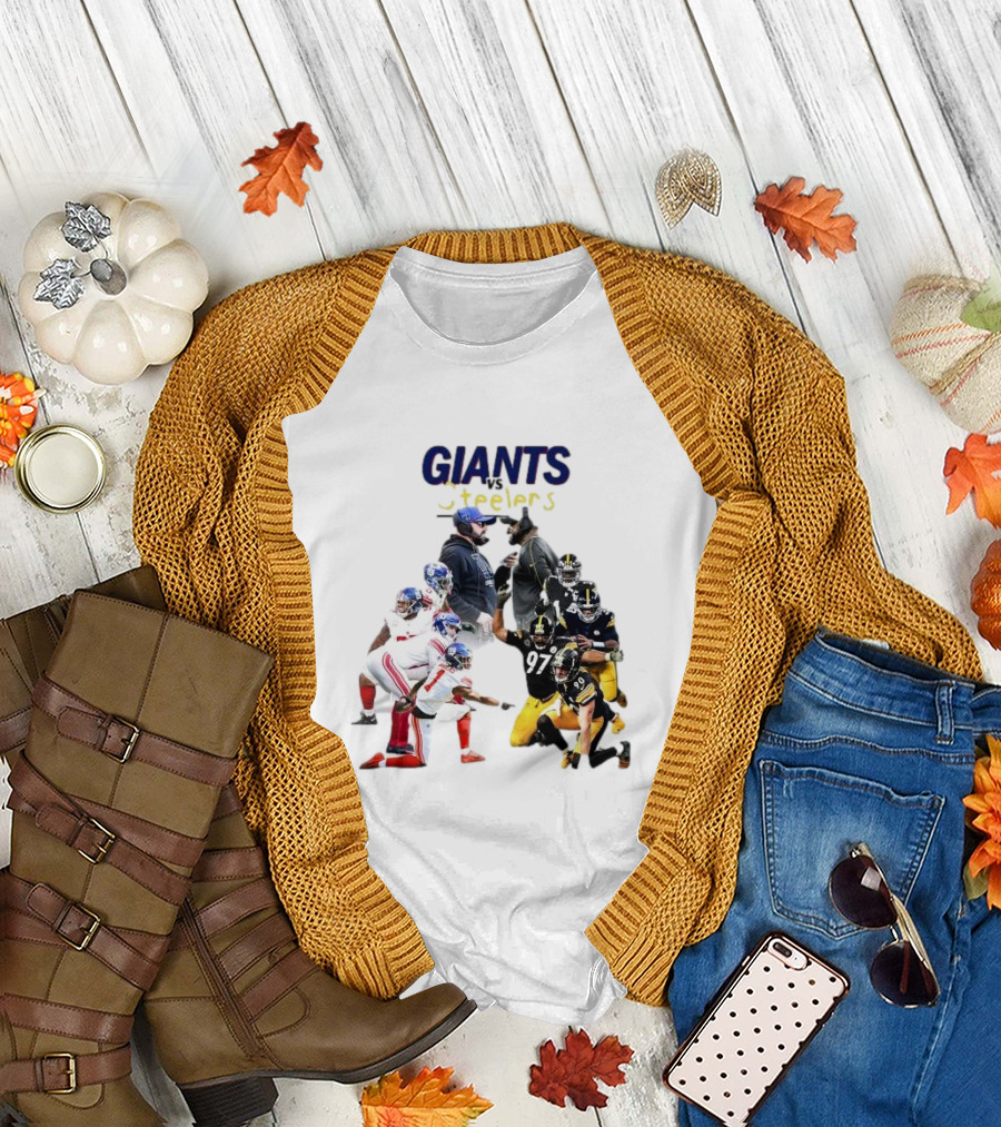 New York Giants vs Pittsburgh Steelers Brian Daboll and Mike Tomlin Football Matchup T-Shirt