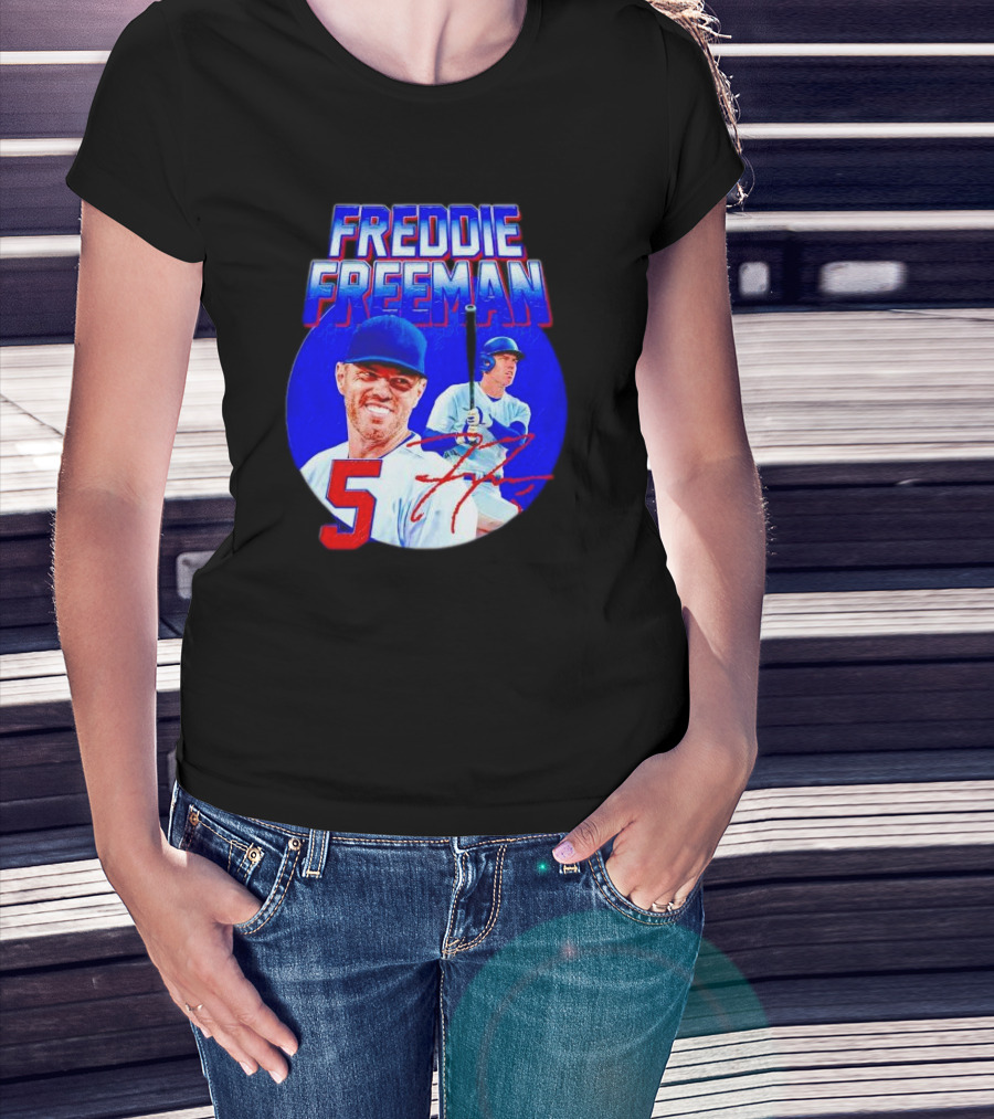 Freddie Freeman Los Angeles Dodgers 5 Signature Baseball T-Shirt