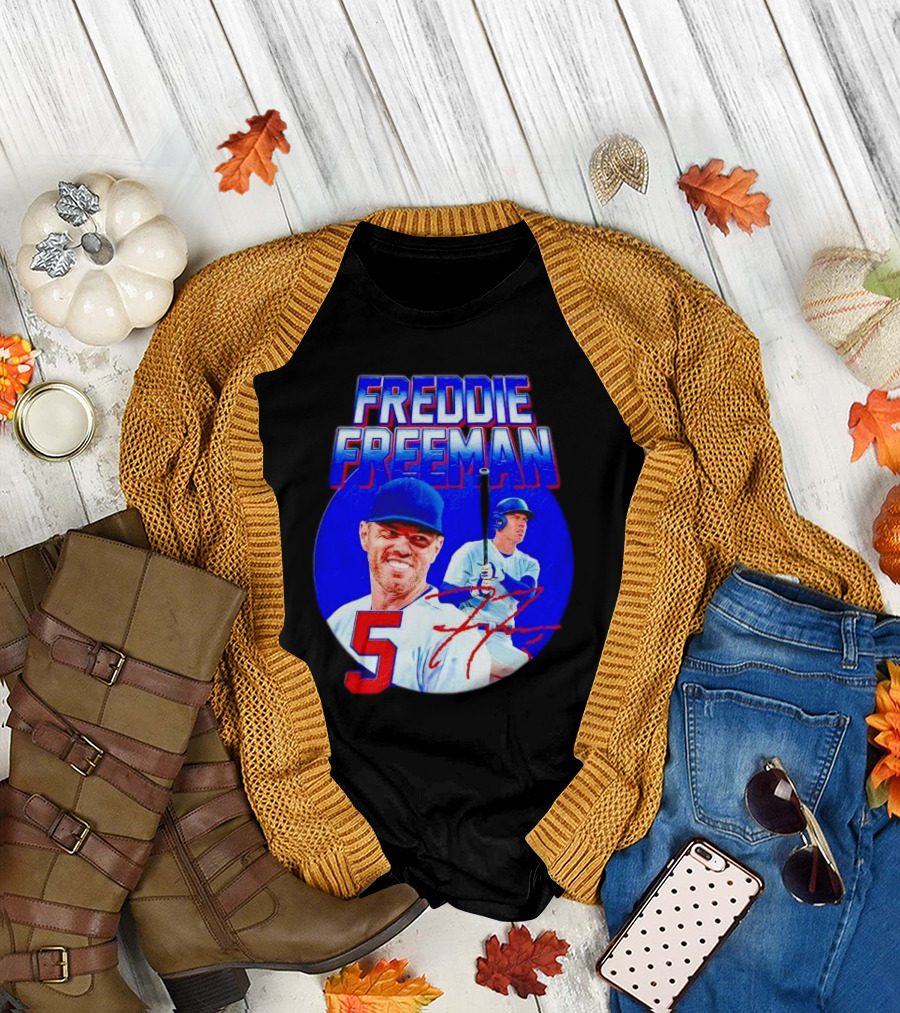 Freddie Freeman Los Angeles Dodgers 5 Signature Baseball T-Shirt