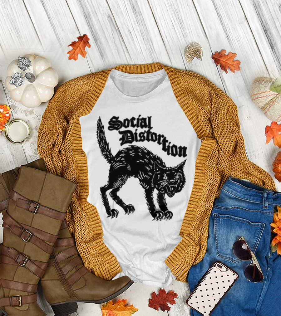 Social Distortion Black Kat Meow T-Shirt