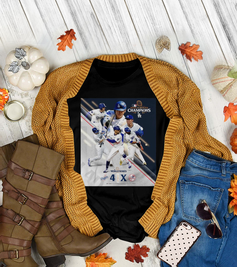 Los Angeles Dodgers 2024 World Series Champions Dodgers 4 Yankees X T-Shirt