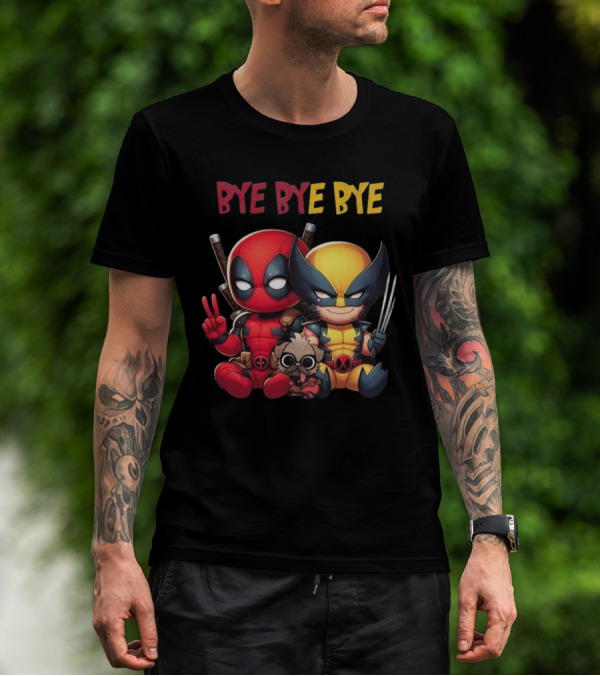 Deadpool Wolverine Bye Bye Bye Best Song For Hero Cute Chibi T-Shirt