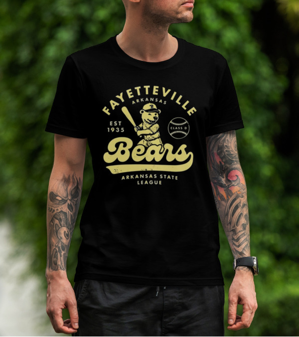 Fayetteville Bears Arkansas State League Est 1935 Class D Vintage Baseball Teams T-Shirt