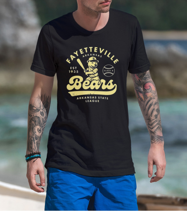 Fayetteville Bears Arkansas State League Est 1935 Class D Vintage Baseball Teams T-Shirt