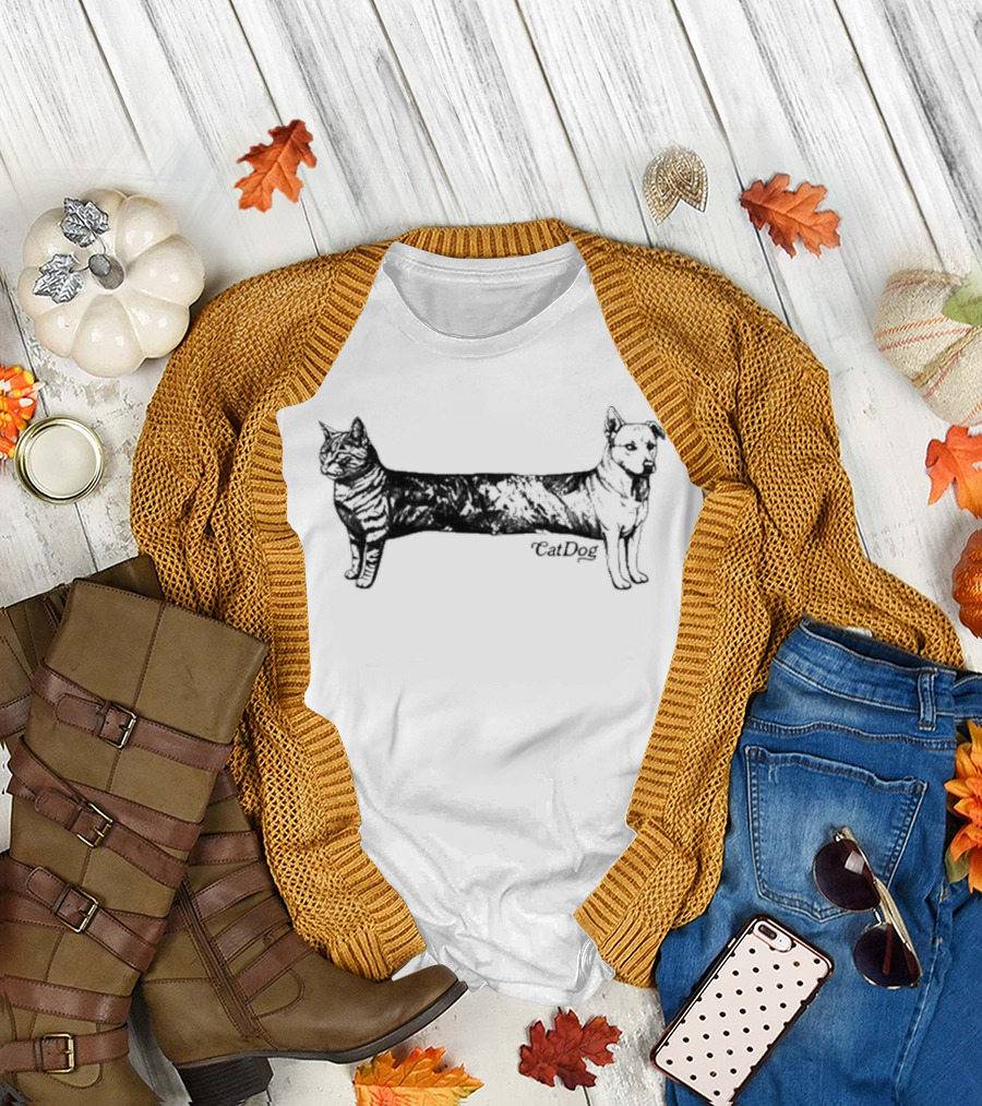 Cat Dog Hybrid Design Catdog T-Shirt