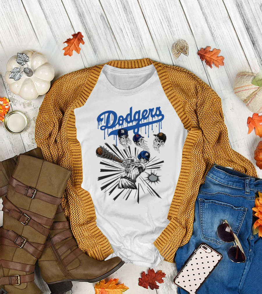 Dodgers Skeleton Baseball Champions Defeat Yankees Mets Padres 2024 World Series T-Shirt