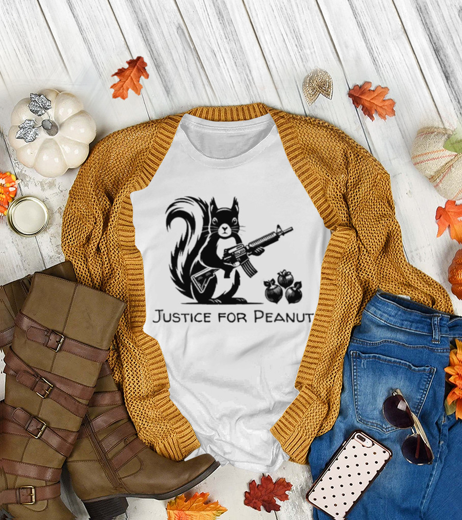 Justice For Peanut Squirrel with Gun T-Shirt