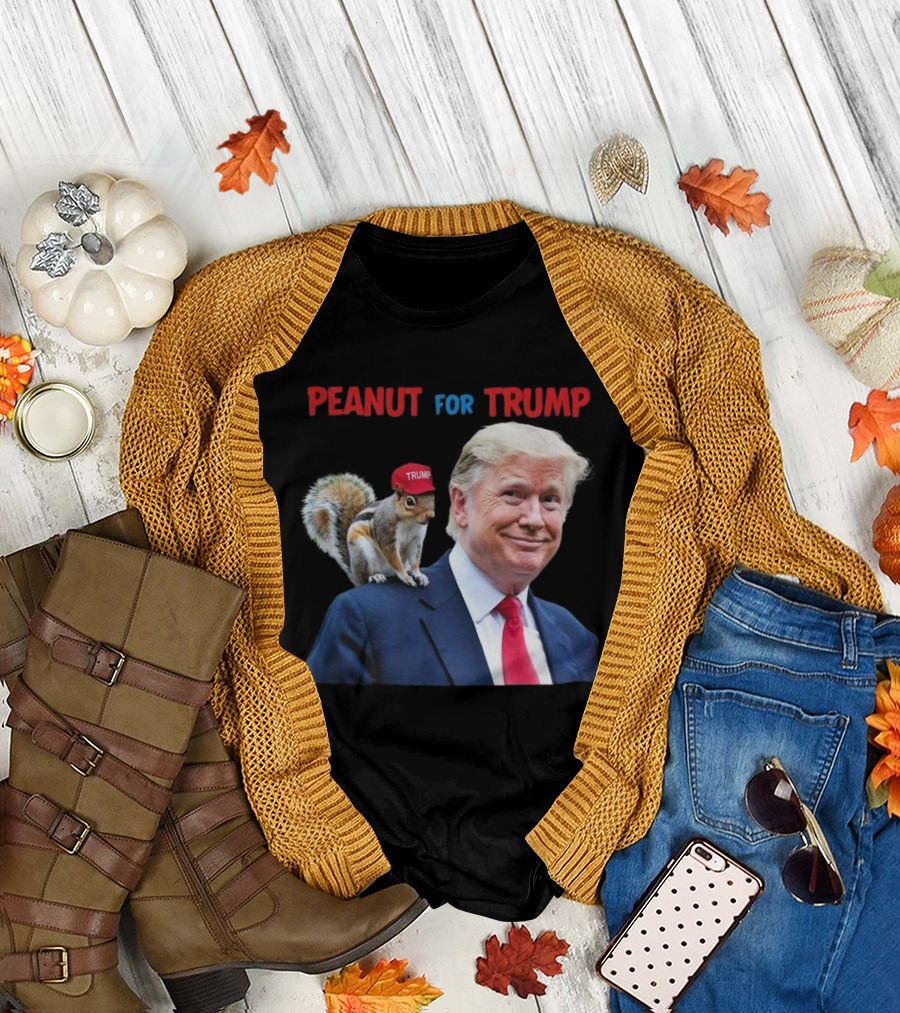 Peanut The Squirrel for Trump 2024 Red Hat Support T-Shirt